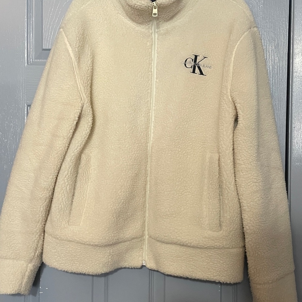 Calvin Klein Men’s Cream Fleece Jacket